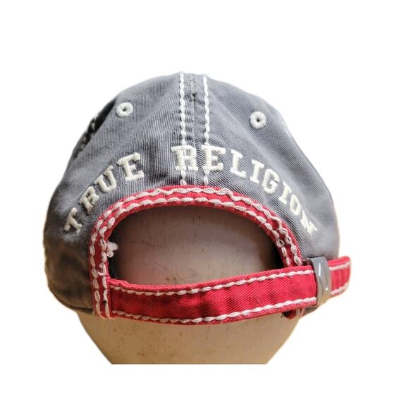 Vintage TRUE RELIGION Distressed Y2K Plaid Buddha Baseball Cap Trucker Hat HTF! - Picture 3 of 7